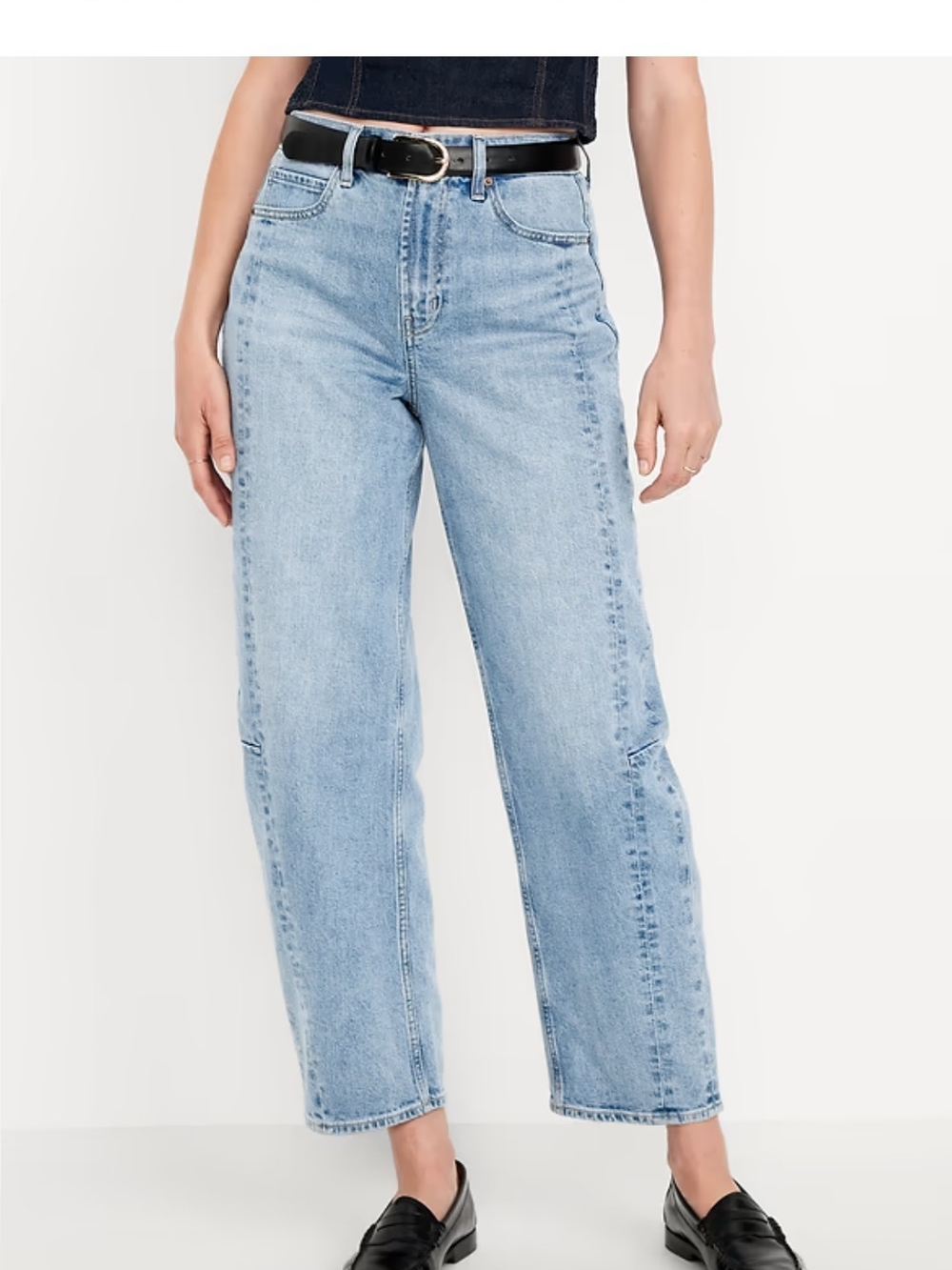 Old Navy Light Blue High-Rise Barrel Jeans